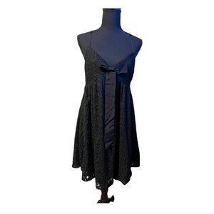 Mark + James Badgley Mischka Black Lace Babydoll Mini Dress With Bow